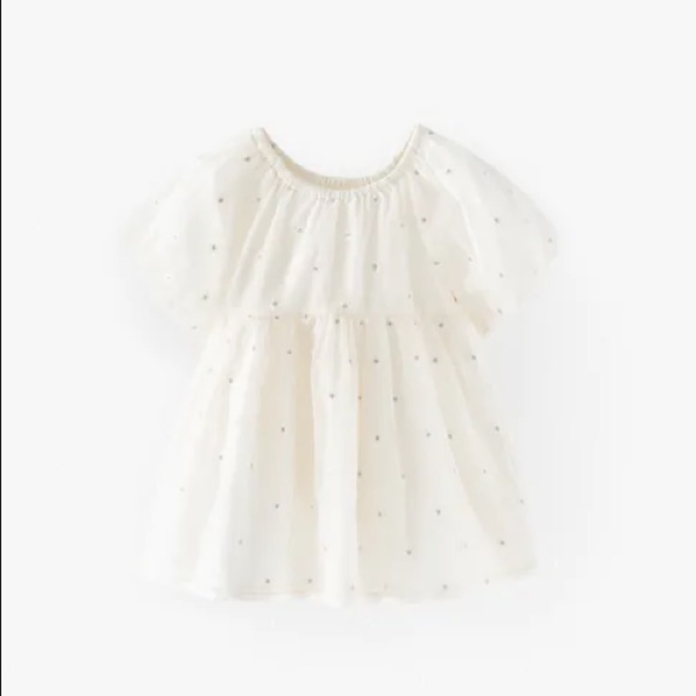 ZARA FLORAL TULLE DRESS